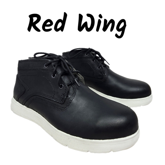 Red Wing Shoes Other - Red Wing Mens Sz 6 Work Boots Black Leather Steel Toes Extra Lightweight Casual